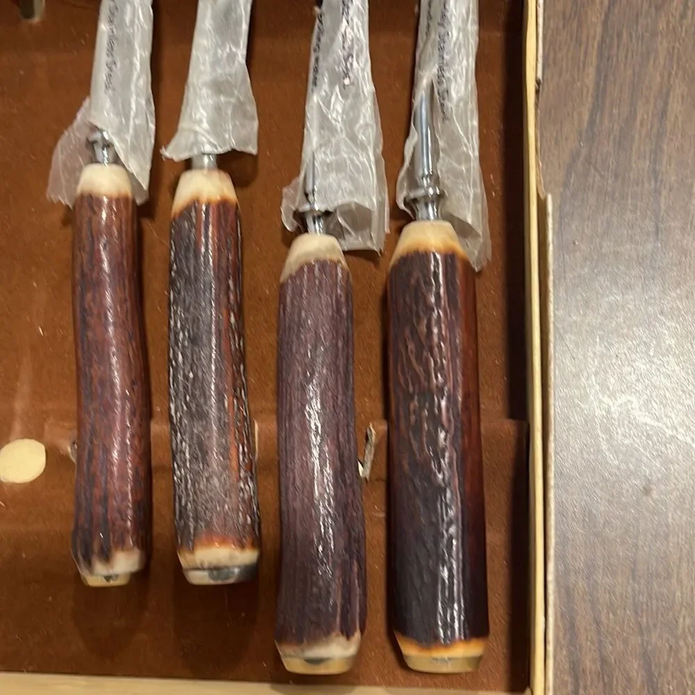 Vintage Sheffield Stag Horn Fork Set